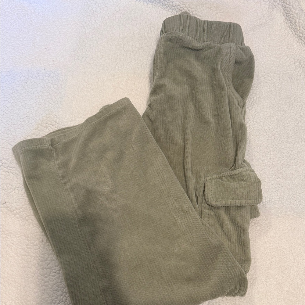 Cat & Jack Olive Green Corduroy Kids Cargo Pants